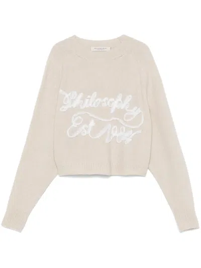 Philosophy Di Lorenzo Serafini Logo-embellished Sweater In Neutrals