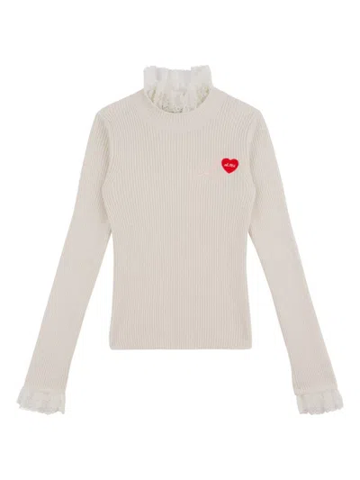 Philosophy Di Lorenzo Serafini Kids' Logo-embroidered Knit Top In Neutrals