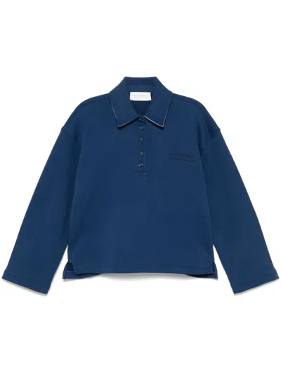 Philosophy Di Lorenzo Serafini Logo-embroidered Polo Top In Blue