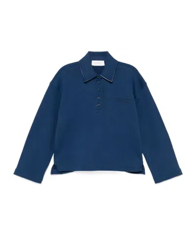 PHILOSOPHY DI LORENZO SERAFINI LOGO-EMBROIDERED POLO TOP