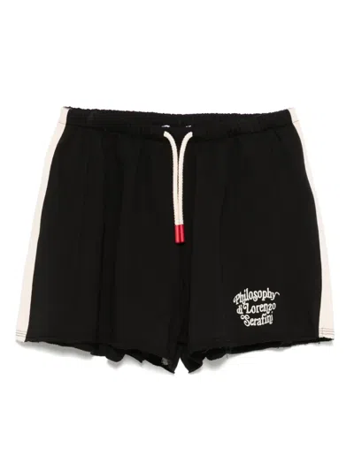 Philosophy Di Lorenzo Serafini Kids' Logo-embroidered Shorts In Black