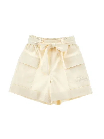 Philosophy Di Lorenzo Serafini Kids' Logo-embroidered Shorts In Neutrals
