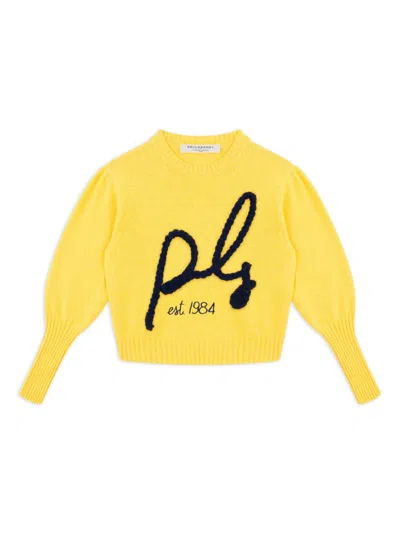 Philosophy Di Lorenzo Serafini Kids' Logo-embroidered Sweatshirt In Gelb