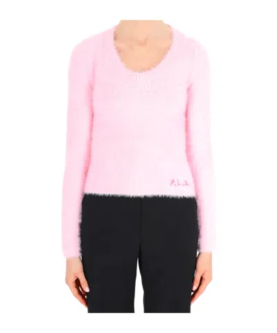 Philosophy Di Lorenzo Serafini Logo-embroidered U-neck Jumper In Pink
