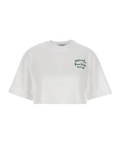 Philosophy Di Lorenzo Serafini Logo Print Cropped T-shirt In White
