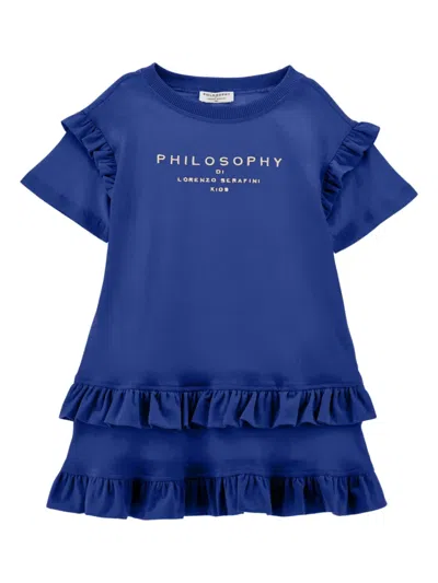 Philosophy Di Lorenzo Serafini Kids' Logo-print Dress In Blue