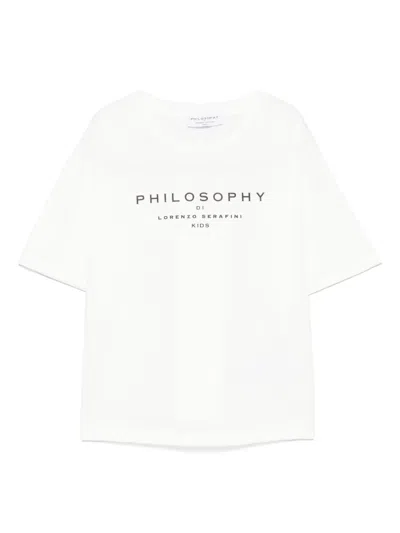Philosophy Di Lorenzo Serafini Kids' T-shirt Mit Logo-print In White