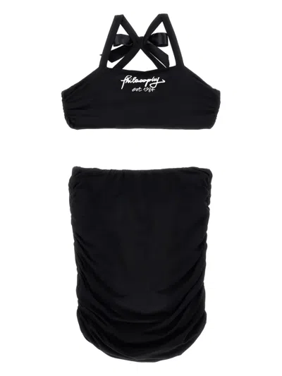 Philosophy Di Lorenzo Serafini Kids' Logo Two-piece Set In Black