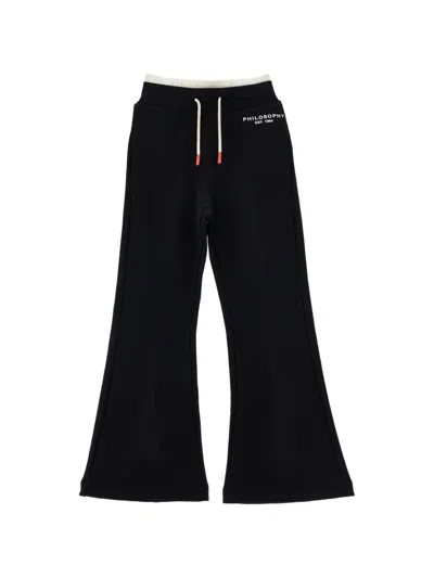 Philosophy Di Lorenzo Serafini Kids' Logo-print Flared Trousers In Black