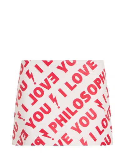 Philosophy Di Lorenzo Serafini Logo-print Mini Skirt In White