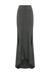 Philosophy Di Lorenzo Serafini Long Asymmetric Skirt In Wool Blend In Grigio