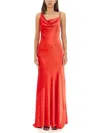Philosophy Di Lorenzo Serafini Long Draped Velvet Dress With Asymmetric Neckline
