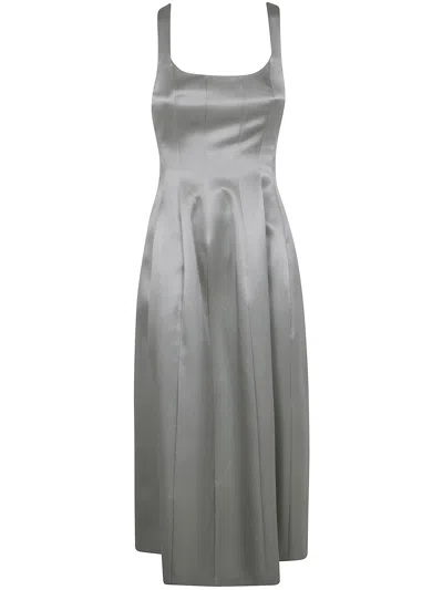 Philosophy Di Lorenzo Serafini Satin Mid-length Dress In Green