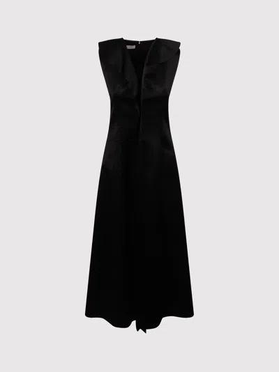Philosophy Di Lorenzo Serafini Long Duchesse Dress In Black