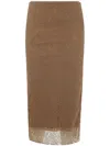 Philosophy Di Lorenzo Serafini Corded-lace Pencil Skirt In Brown