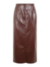 PHILOSOPHY DI LORENZO SERAFINI LONG LEATHER EFFECT SKIRT