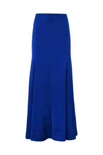 Philosophy Di Lorenzo Serafini Satin Maxi Flared Skirt In Blu