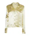 Philosophy Di Lorenzo Serafini Fluid Viscose Blouse With Satin Finish In Gold