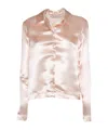 Philosophy Di Lorenzo Serafini Romantic Pink Viscose Blouse With Satin Finish In Pink