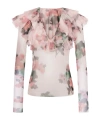 Philosophy Di Lorenzo Serafini Tulle Flower Printed Blouse In Pink