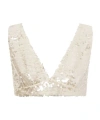 Philosophy Di Lorenzo Serafini White Top With All-over Sequins In Tech Fabric Woman In White