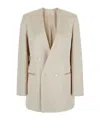 Philosophy Di Lorenzo Serafini White Double Breasted Jacket With Chest Pocket In Acetate Fabric Woman In Nude