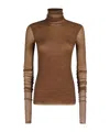 Philosophy Di Lorenzo Serafini Long-sleeved High-neck T-shirt In Brown