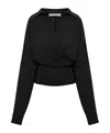 Philosophy Di Lorenzo Serafini Philosophy Di Lorenzo Serafin Draped Poplin Shirt In Black