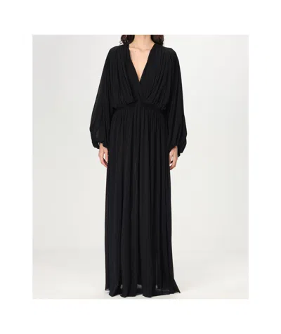 Philosophy Di Lorenzo Serafini Long V-neck Dress In Black