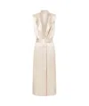 Philosophy Di Lorenzo Serafini Abito Midi Con Bottoni Beige In Nude