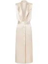 Philosophy Di Lorenzo Serafini Abito Midi Con Bottoni Beige