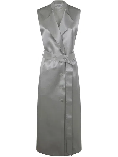Philosophy Di Lorenzo Serafini Belted Satin Dress In Green
