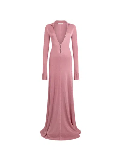 Philosophy Di Lorenzo Serafini Long-sleeve Maxi Dress In Pink