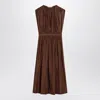 Philosophy Di Lorenzo Serafini Longuette Brown Dress In Cotton Blend