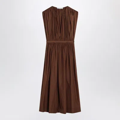 Philosophy Di Lorenzo Serafini Longuette Brown Dress In Cotton Blend