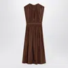 Philosophy Di Lorenzo Serafini Longuette Brown Dress In Cotton Blend
