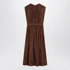 Philosophy Di Lorenzo Serafini Longuette Brown Dress In Cotton Blend