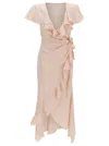 Philosophy Di Lorenzo Serafini Ruffled Hem Satin Wrap Dress