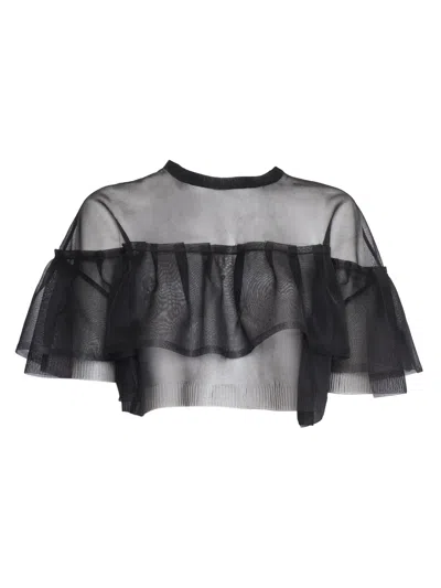 Philosophy Di Lorenzo Serafini Maglia Trasparente Con Volant In Black