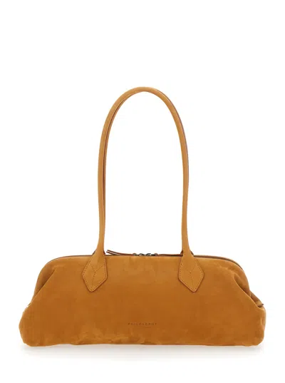 Philosophy Di Lorenzo Serafini Marla Brown Shoulder Bag With Two Long Handles In Suede Woman