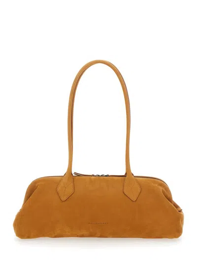Philosophy Di Lorenzo Serafini 'marla' Brown Shoulder Bag With Two Long Handles In Suede Woman