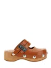 Philosophy Di Lorenzo Serafini 'mary Jane' Brown Mules With Wooden Sole