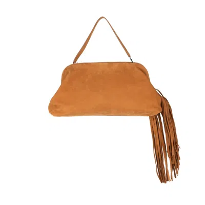 Philosophy Di Lorenzo Serafini Maxi Clutch Bag In Nubuck Leather With Bangs