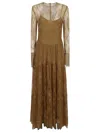 Philosophy Di Lorenzo Serafini Maxi Dress With Lace Overlay And Flared Skirt
