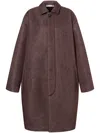 Philosophy Di Lorenzo Serafini Buttoned-collar Coat With Long Sleeves In Brown