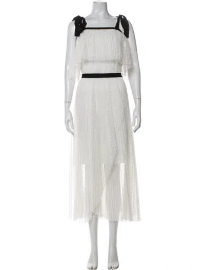 Pre-owned Philosophy Di Lorenzo Serafini Mesh Midi Length Dress W/ Tags In White
