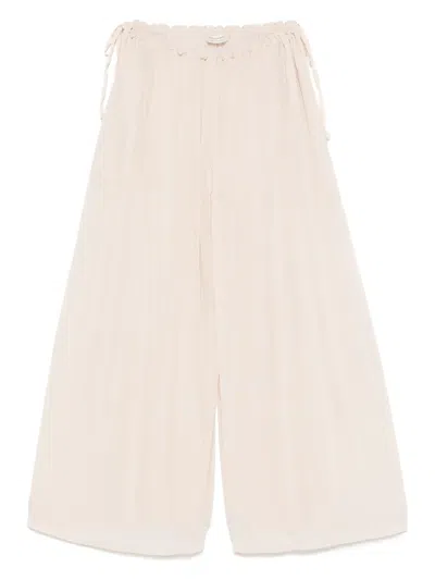 Philosophy Di Lorenzo Serafini Mesh Palazzo Pants In Nude