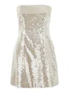 Philosophy Di Lorenzo Serafini Metallic Dress With All-over Sequins In Tech Fabric Woman In Neutral
