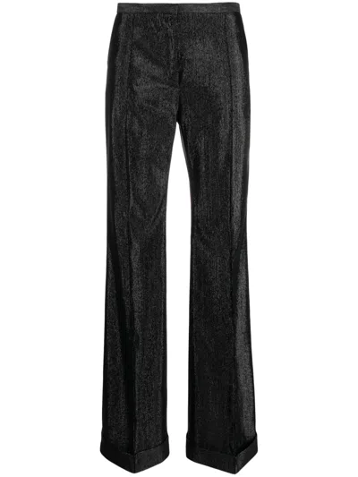 Philosophy Di Lorenzo Serafini Metallic-effect Straight-leg Trousers In Black