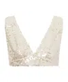 Philosophy Di Lorenzo Serafini Ivory All-over Paillettes Sleeveless Top